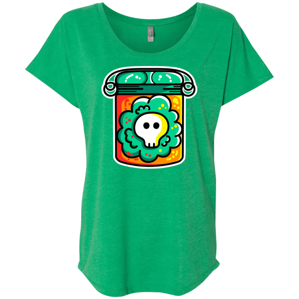 T-Shirts Envy / X-Small Cute Skull In A Jar Triblend Dolman Sleeve
