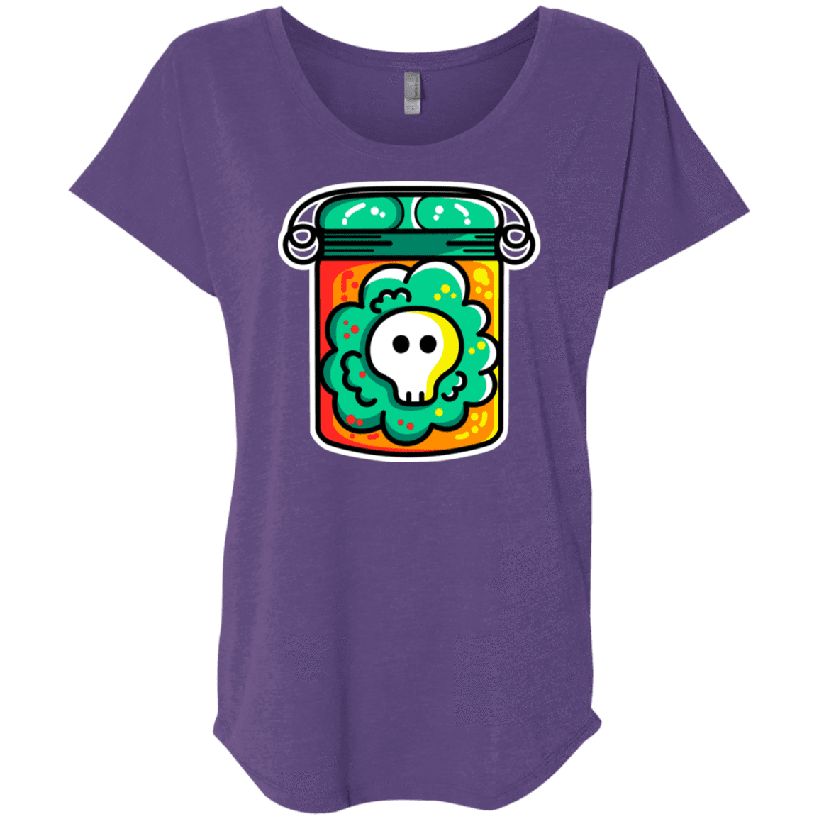 T-Shirts Purple Rush / X-Small Cute Skull In A Jar Triblend Dolman Sleeve