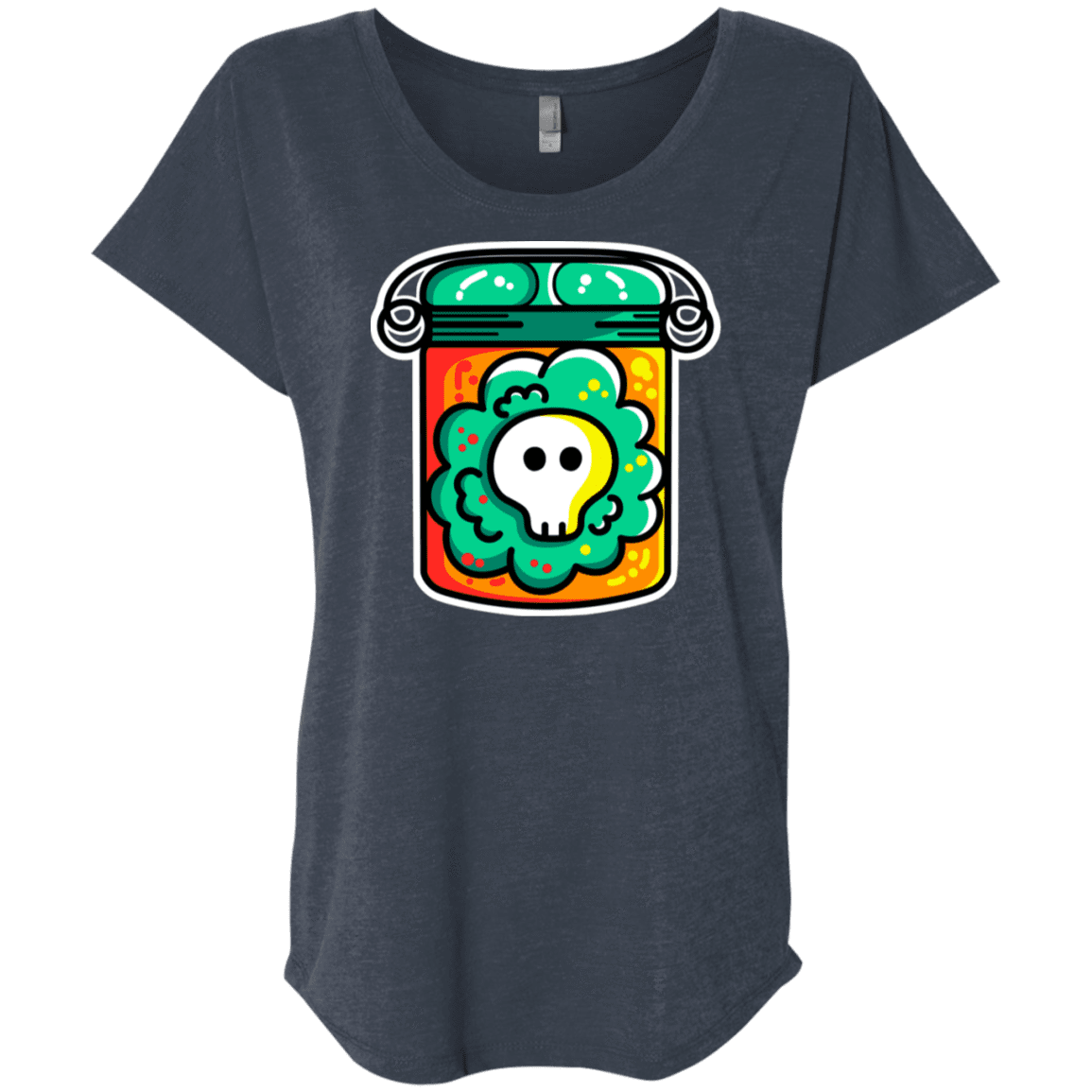 T-Shirts Vintage Navy / X-Small Cute Skull In A Jar Triblend Dolman Sleeve