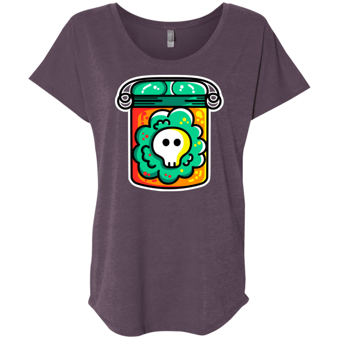 T-Shirts Vintage Purple / X-Small Cute Skull In A Jar Triblend Dolman Sleeve