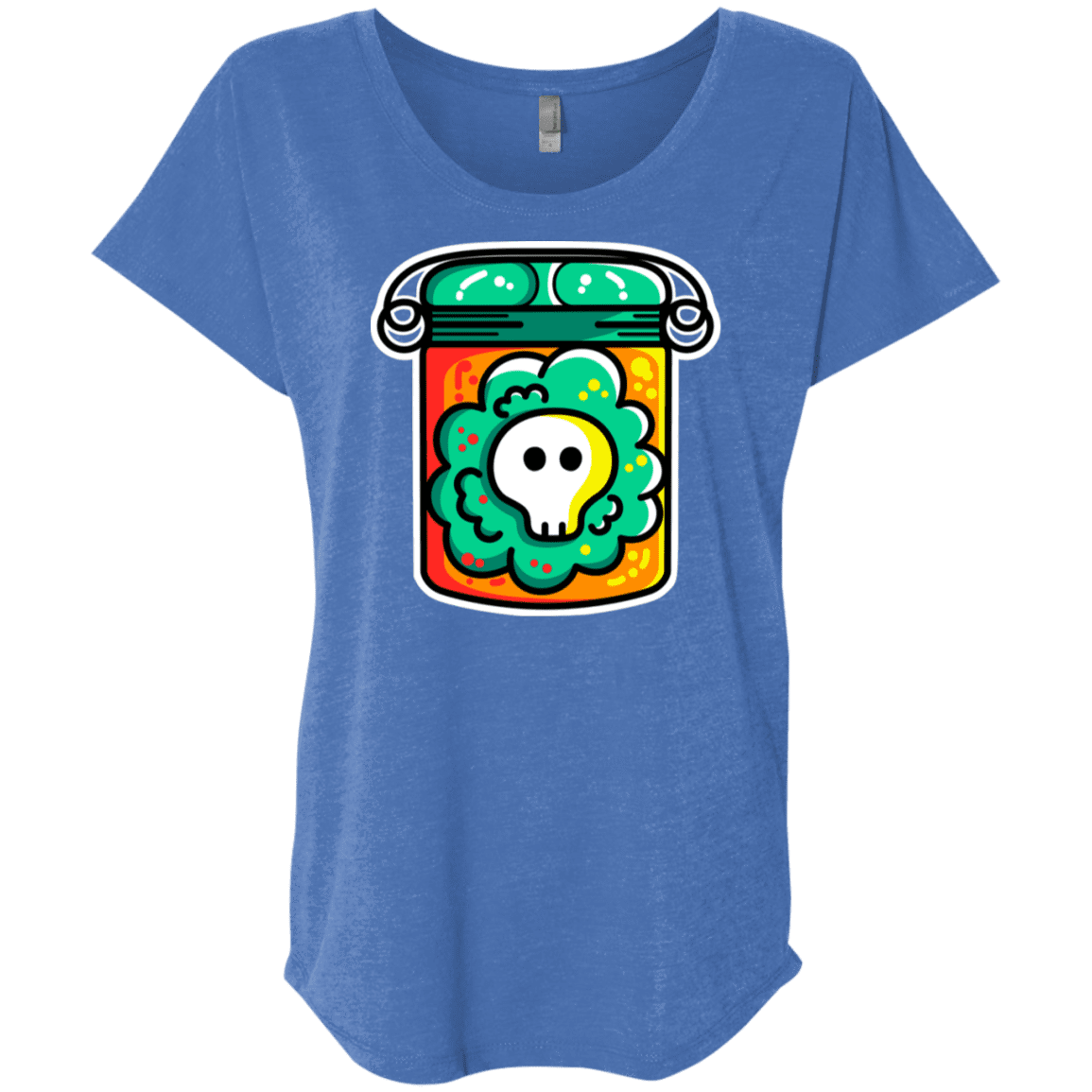 T-Shirts Vintage Royal / X-Small Cute Skull In A Jar Triblend Dolman Sleeve