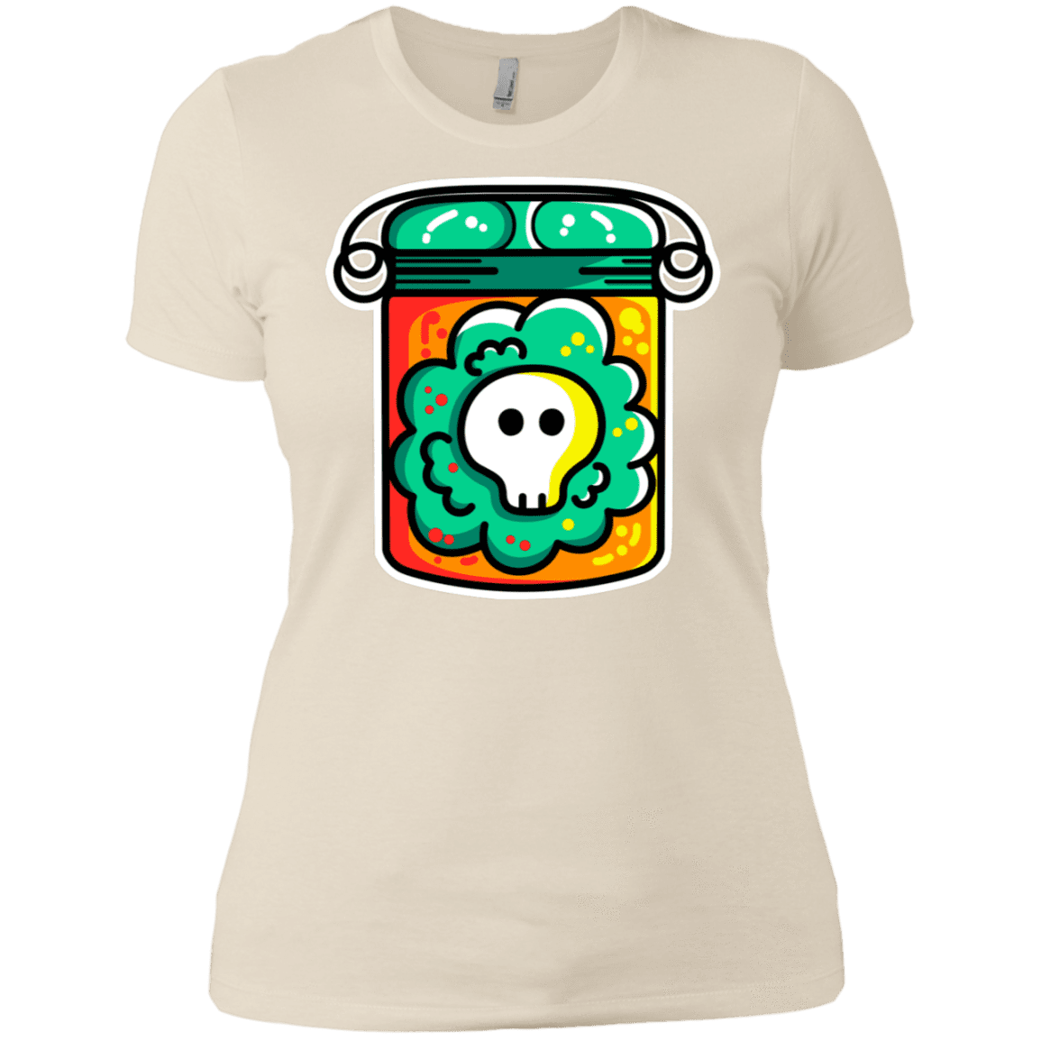 T-Shirts Ivory/ / X-Small Cute Skull In A Jar Women's Premium T-Shirt