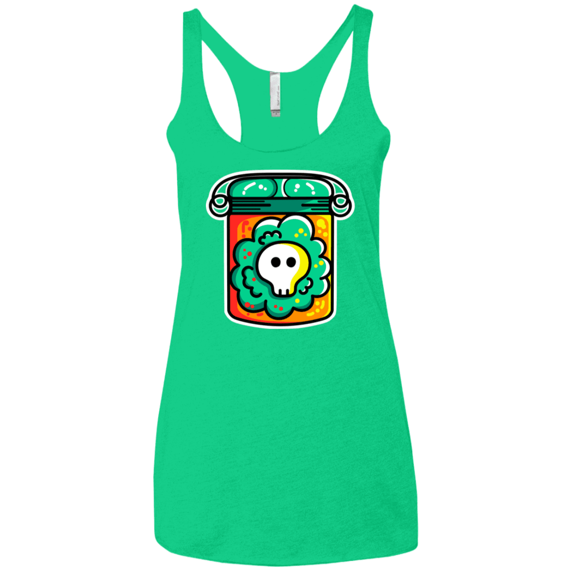T-Shirts Envy / X-Small Cute Skull In A Jar Women's Triblend Racerback Tank