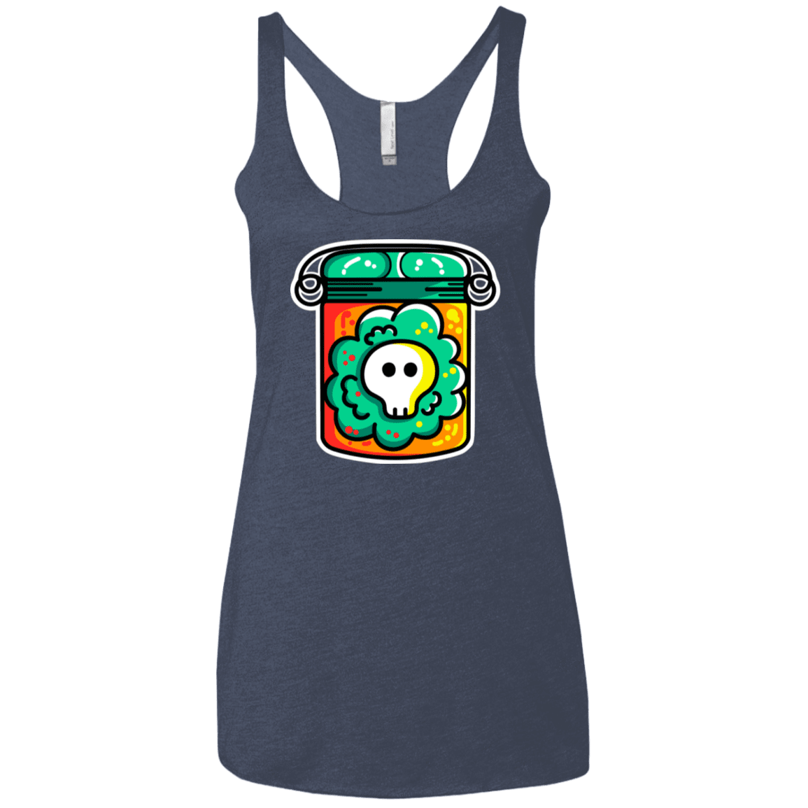 T-Shirts Vintage Navy / X-Small Cute Skull In A Jar Women's Triblend Racerback Tank