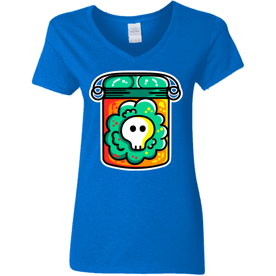 T-Shirts Royal / S Cute Skull In A Jar Women's V-Neck T-Shirt