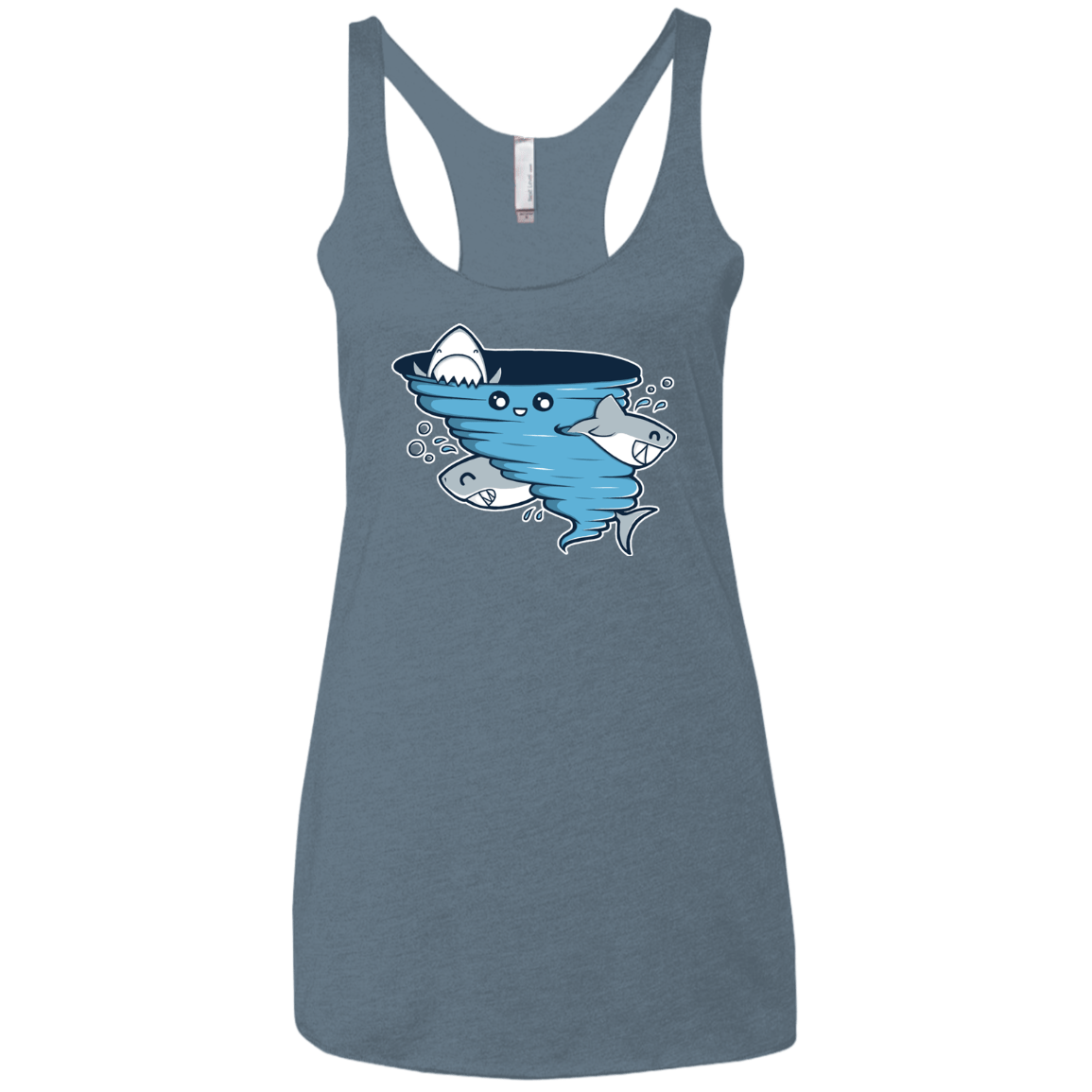 T-Shirts Indigo / X-Small Cutenado Women's Triblend Racerback Tank