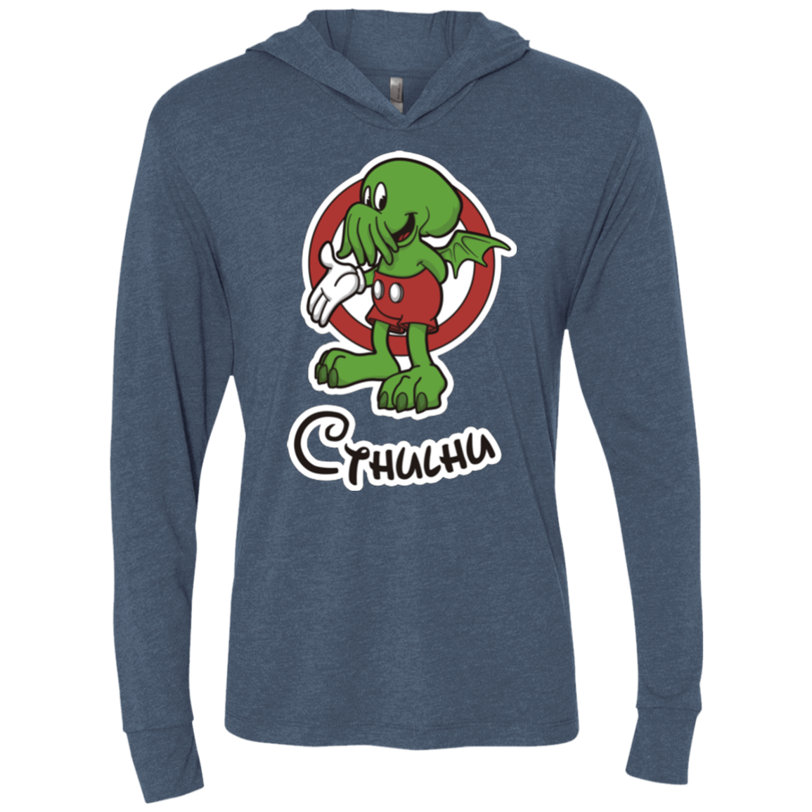 T-Shirts Indigo / X-Small Cutethulhu Triblend Long Sleeve Hoodie Tee