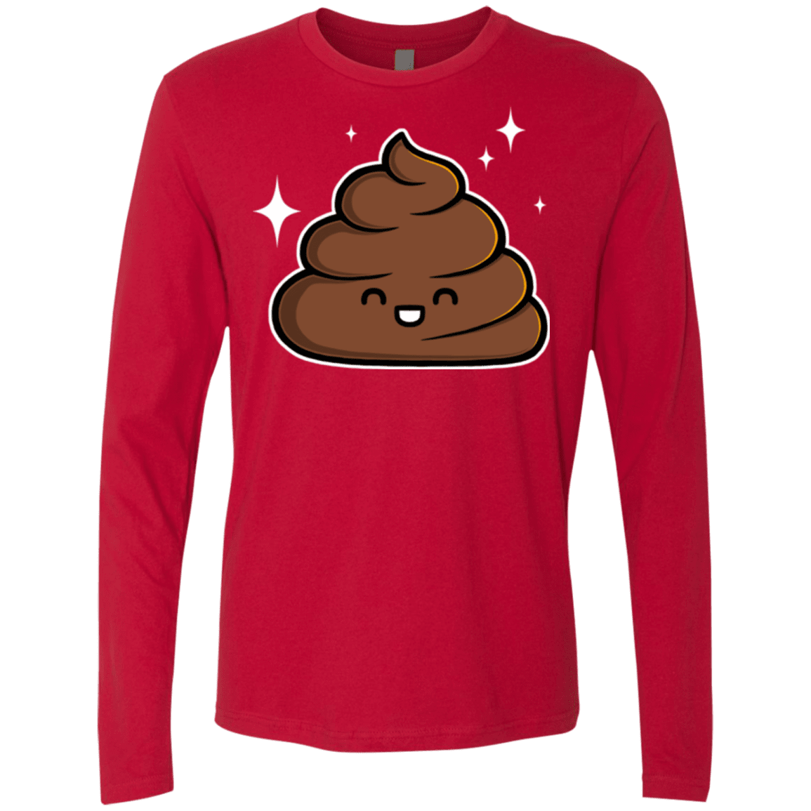 T-Shirts Red / Small Cutie Poop Men's Premium Long Sleeve