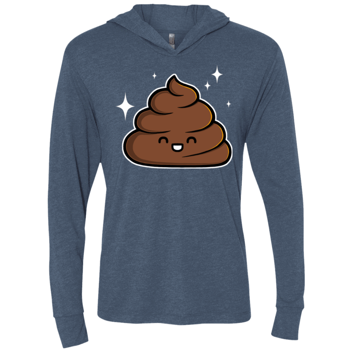 T-Shirts Indigo / X-Small Cutie Poop Triblend Long Sleeve Hoodie Tee