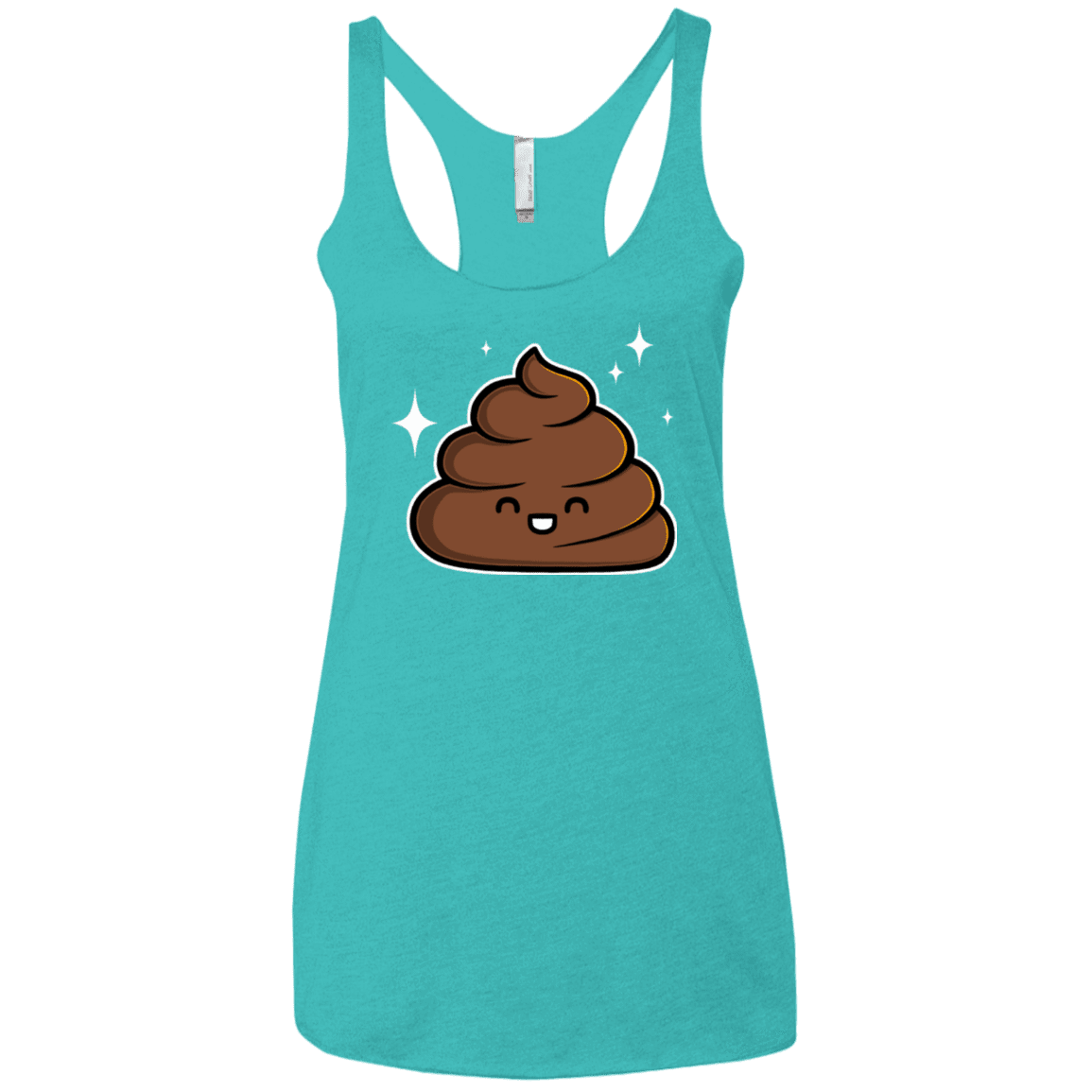 T-Shirts Tahiti Blue / X-Small Cutie Poop Women's Triblend Racerback Tank