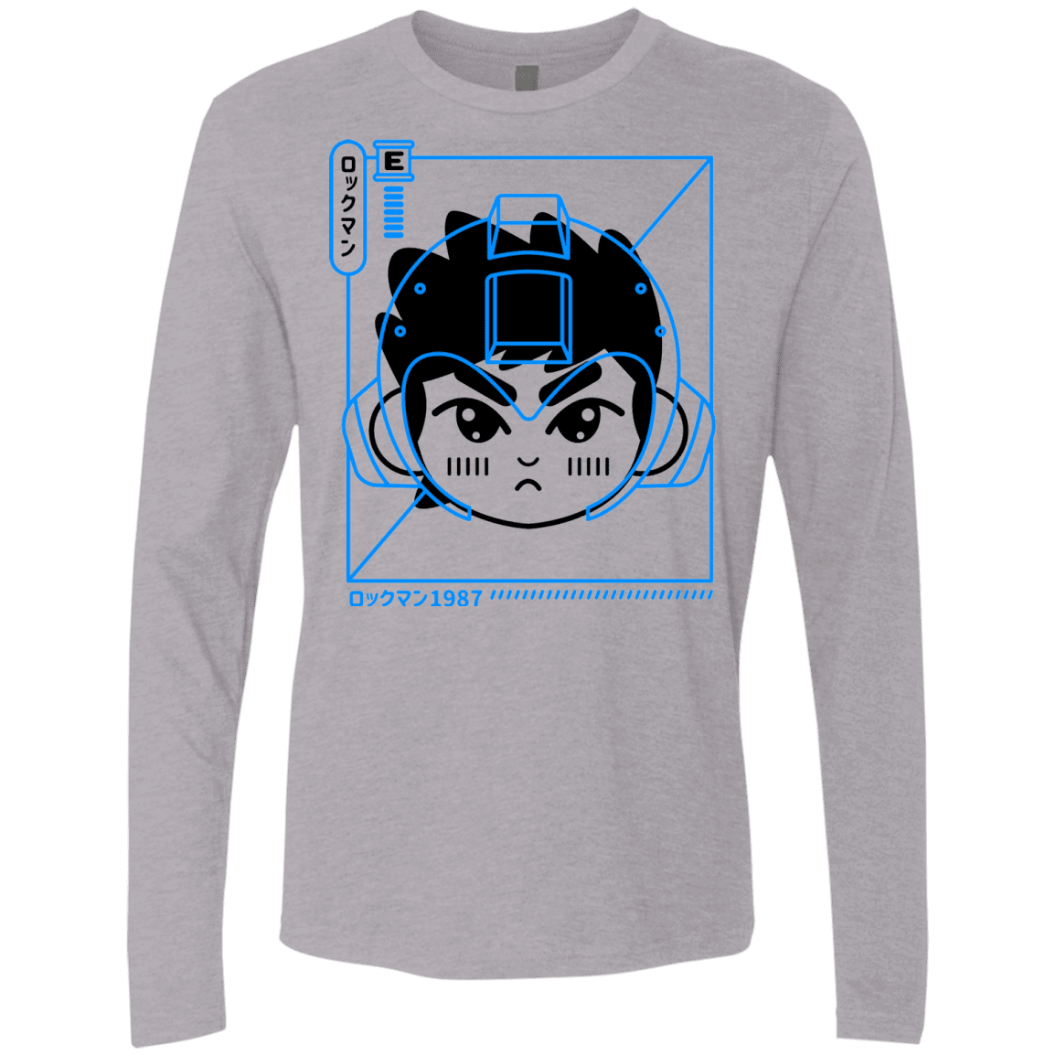 T-Shirts Heather Grey / S Cyber Helmet Rokkuman Men's Premium Long Sleeve