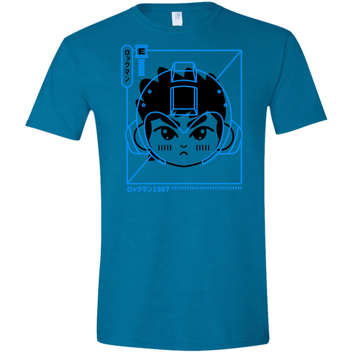 T-Shirts Antique Sapphire / S Cyber Helmet Rokkuman Men's Semi-Fitted Softstyle