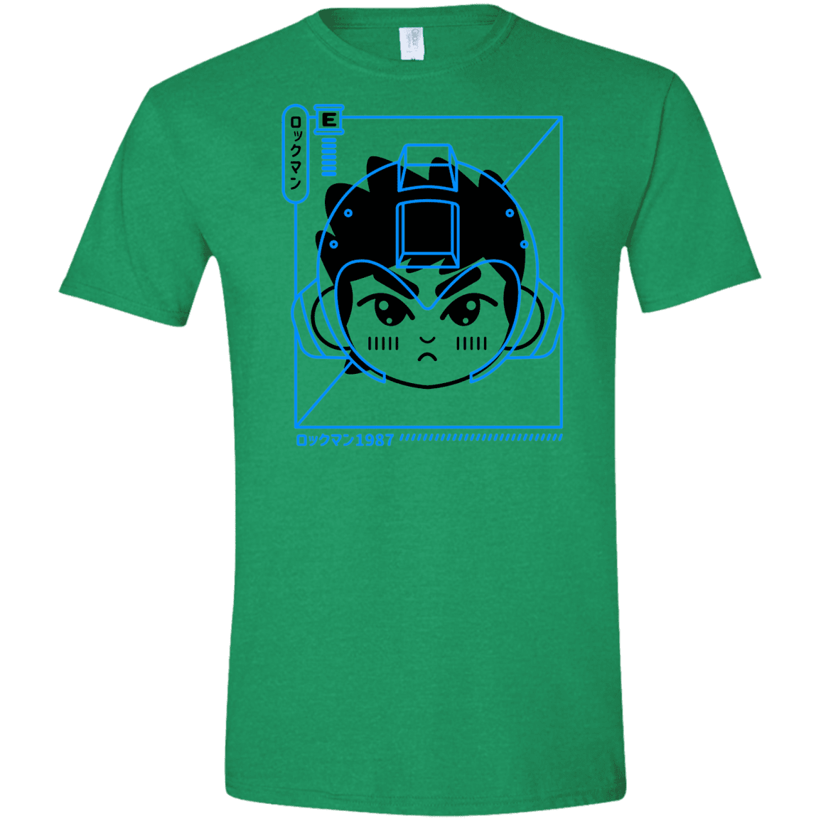 T-Shirts Heather Irish Green / S Cyber Helmet Rokkuman Men's Semi-Fitted Softstyle