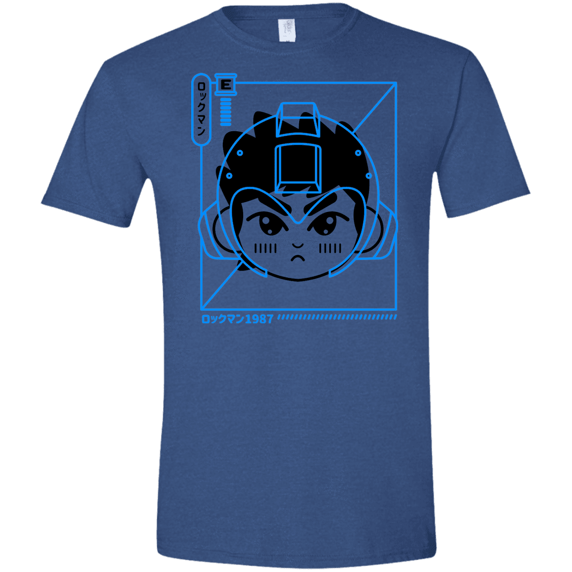 T-Shirts Heather Royal / X-Small Cyber Helmet Rokkuman Men's Semi-Fitted Softstyle