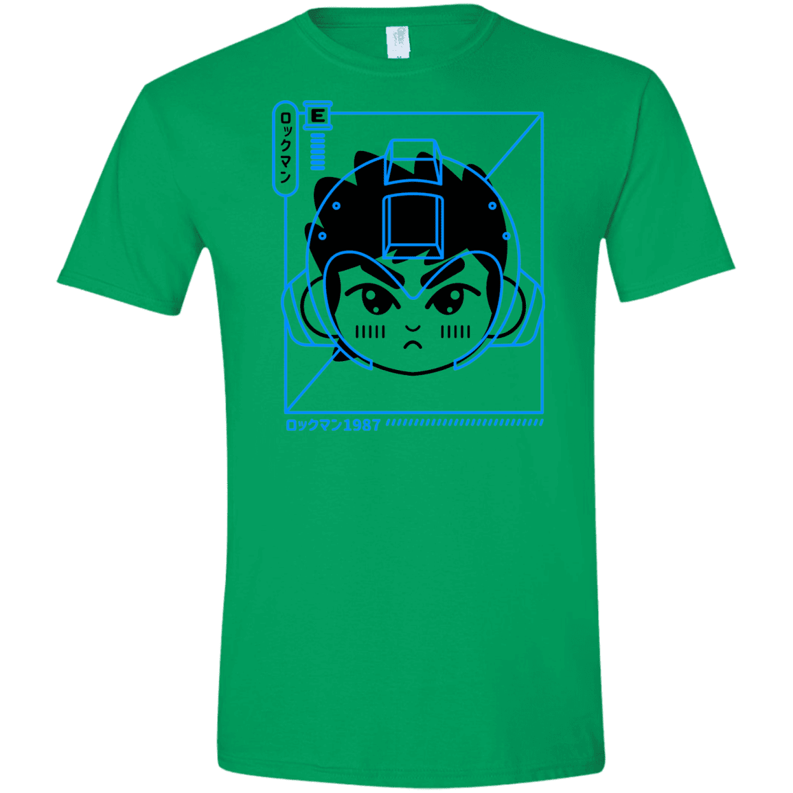 T-Shirts Irish Green / S Cyber Helmet Rokkuman Men's Semi-Fitted Softstyle