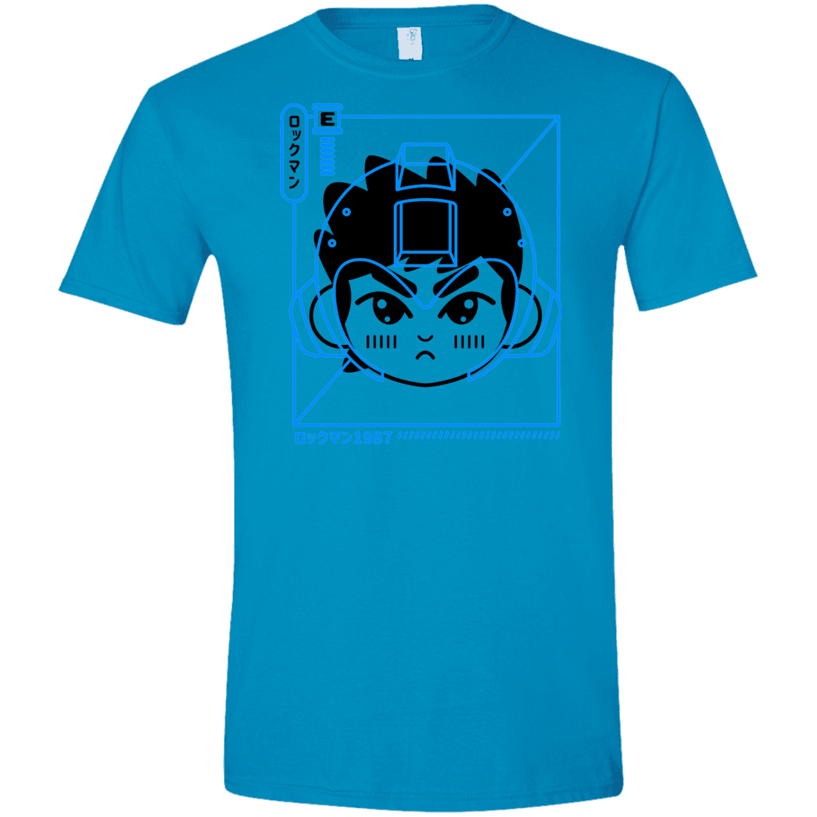 T-Shirts Sapphire / S Cyber Helmet Rokkuman Men's Semi-Fitted Softstyle