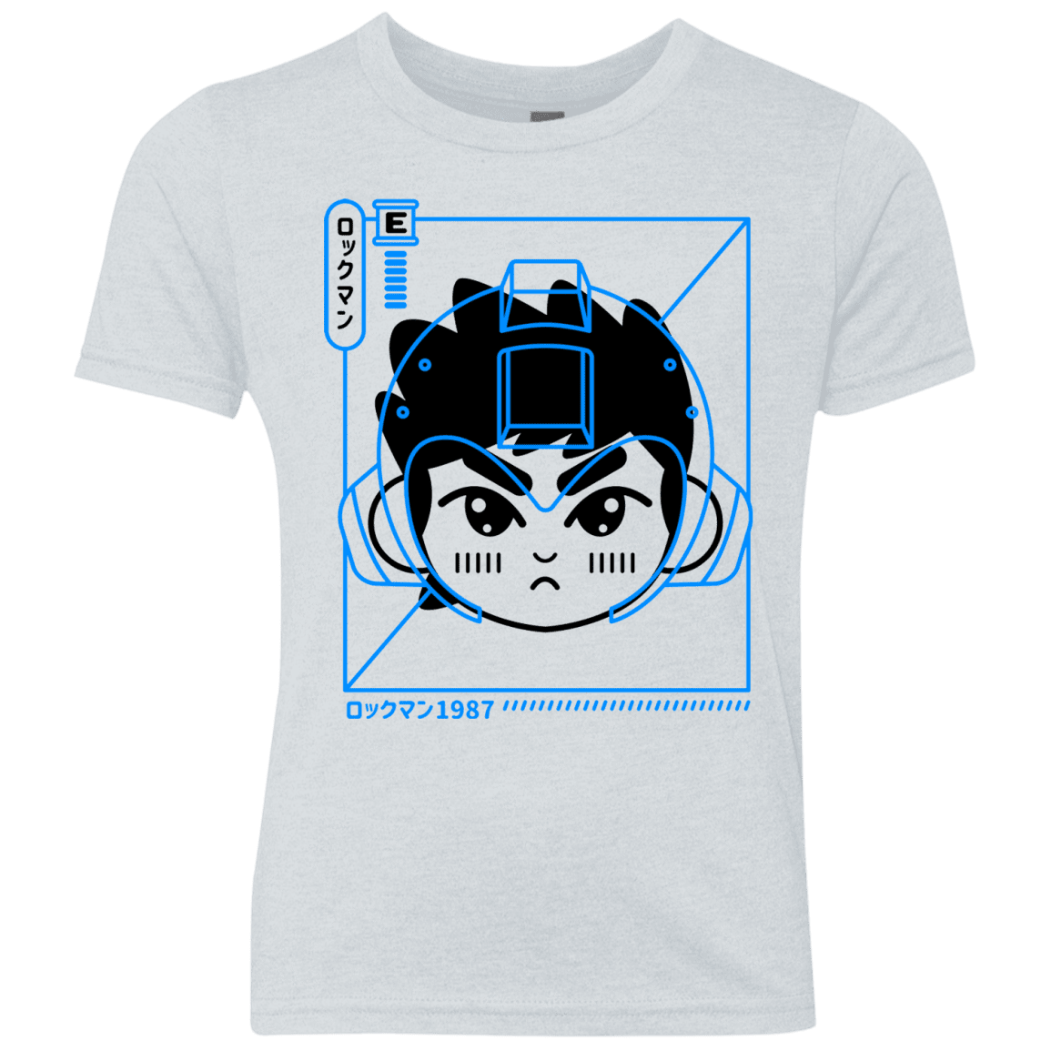 T-Shirts Heather White / YXS Cyber Helmet Rokkuman Youth Triblend T-Shirt