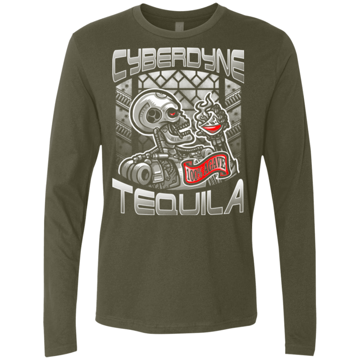 T-Shirts Military Green / Small Cyberdyne Whiskey Men's Premium Long Sleeve