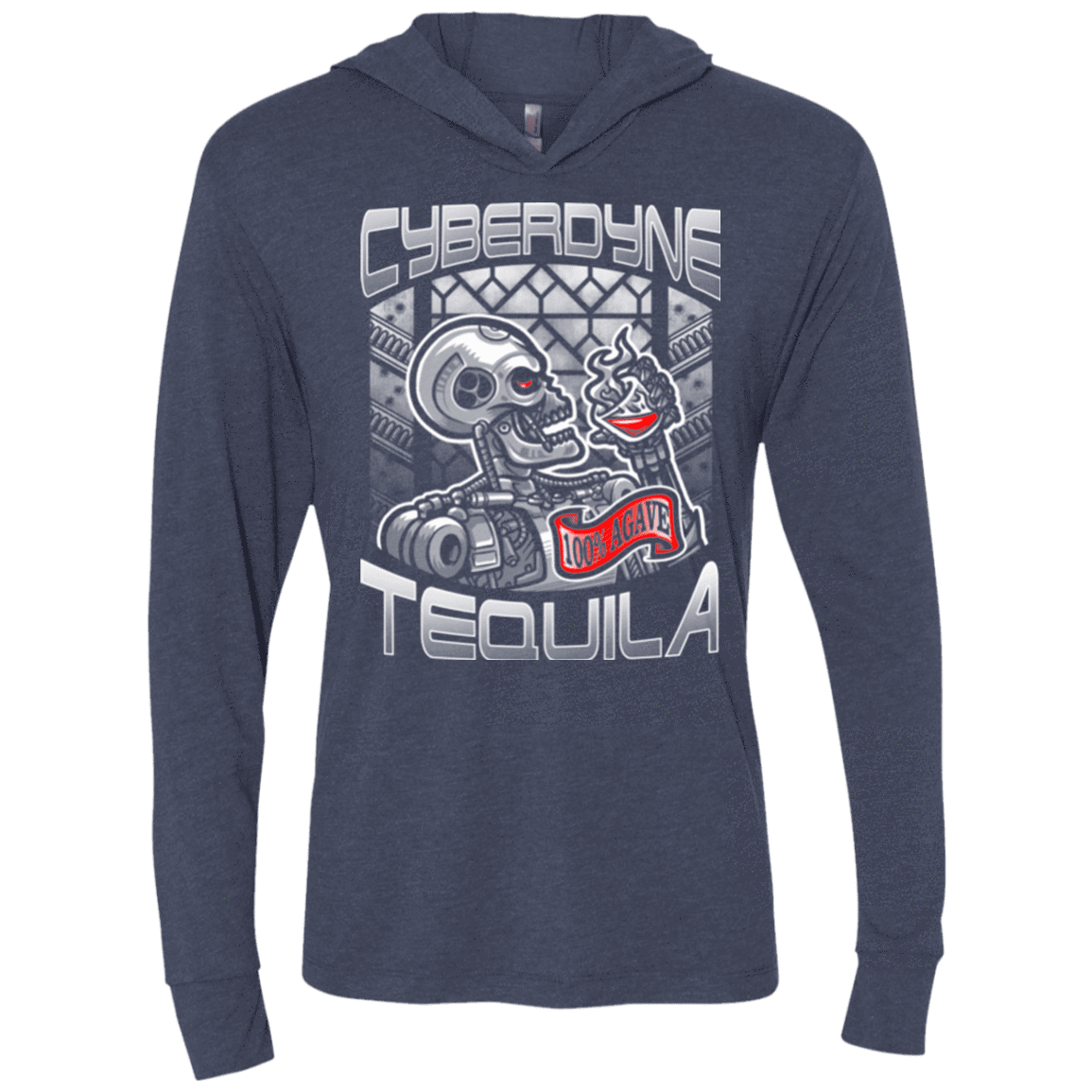 T-Shirts Vintage Navy / X-Small Cyberdyne Whiskey Triblend Long Sleeve Hoodie Tee