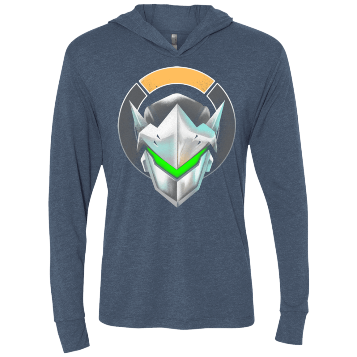 T-Shirts Indigo / X-Small Cyborg Ninja Triblend Long Sleeve Hoodie Tee