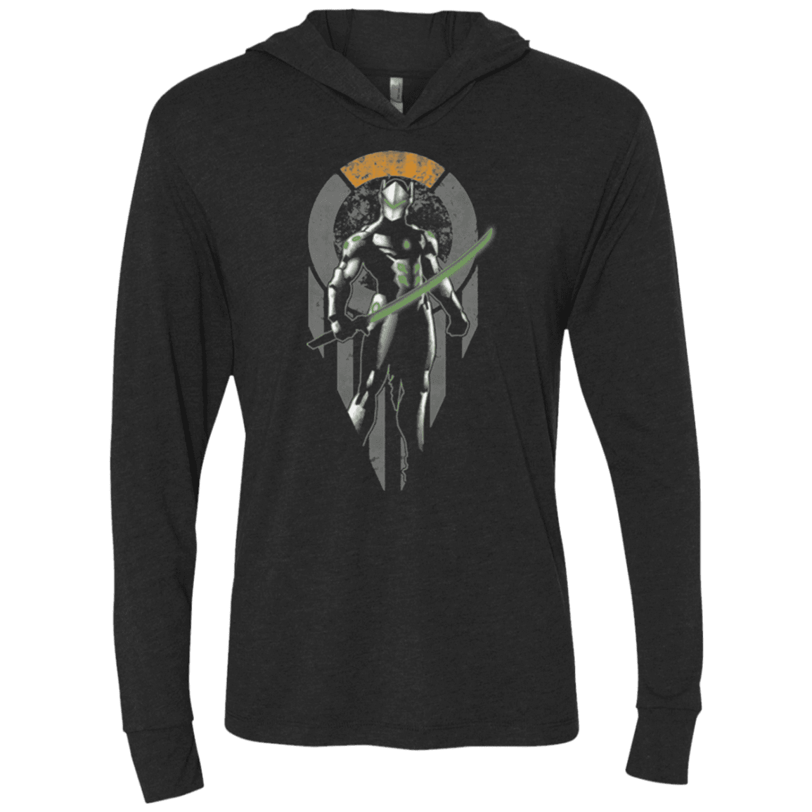 T-Shirts Vintage Black / X-Small Cyborg Ninja Triblend Long Sleeve Hoodie Tee
