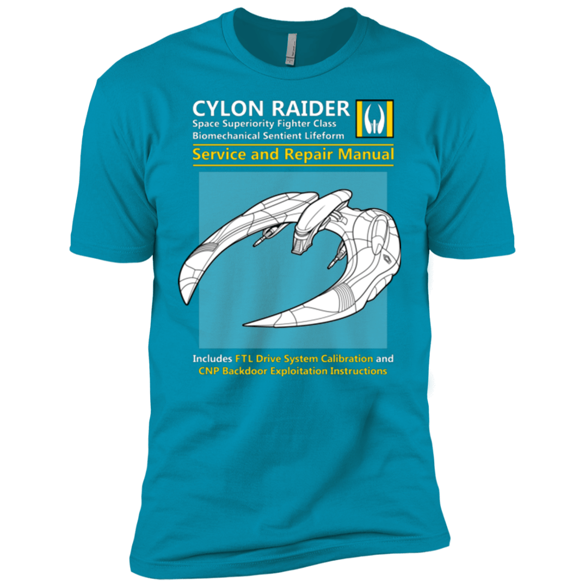 T-Shirts Turquoise / X-Small CYLON RAIDER SERVICE & REPAIR MANUAL Men's Premium T-Shirt
