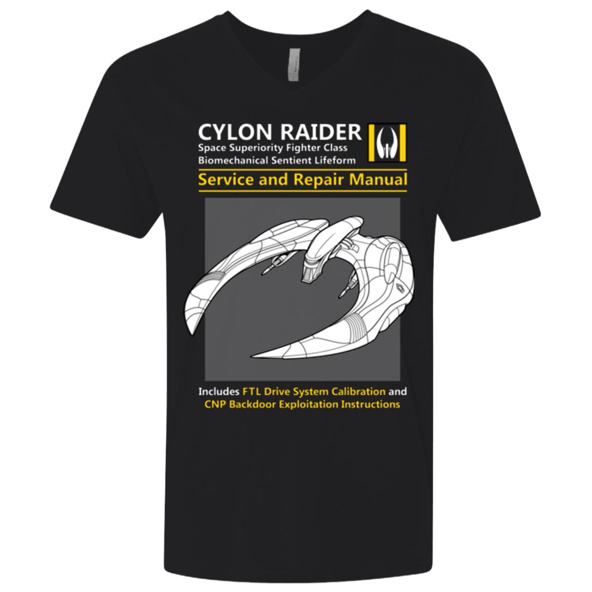 T-Shirts Black / X-Small CYLON RAIDER SERVICE & REPAIR MANUAL Men's Premium V-Neck