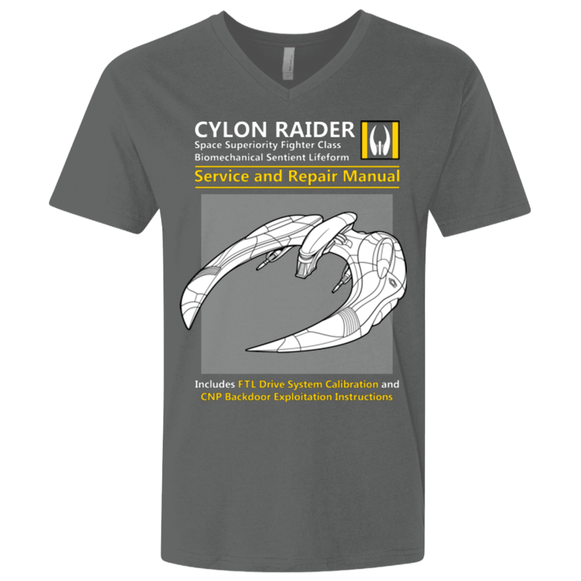 T-Shirts Heavy Metal / X-Small CYLON RAIDER SERVICE & REPAIR MANUAL Men's Premium V-Neck