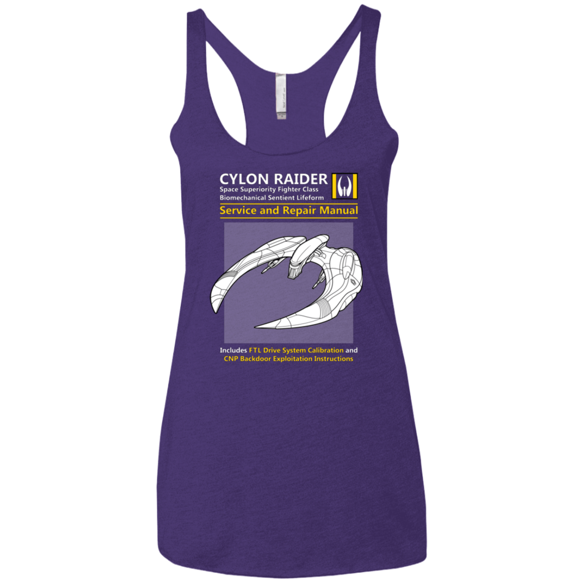 T-Shirts Purple / X-Small CYLON RAIDER SERVICE & REPAIR MANUAL Women's Triblend Racerback Tank