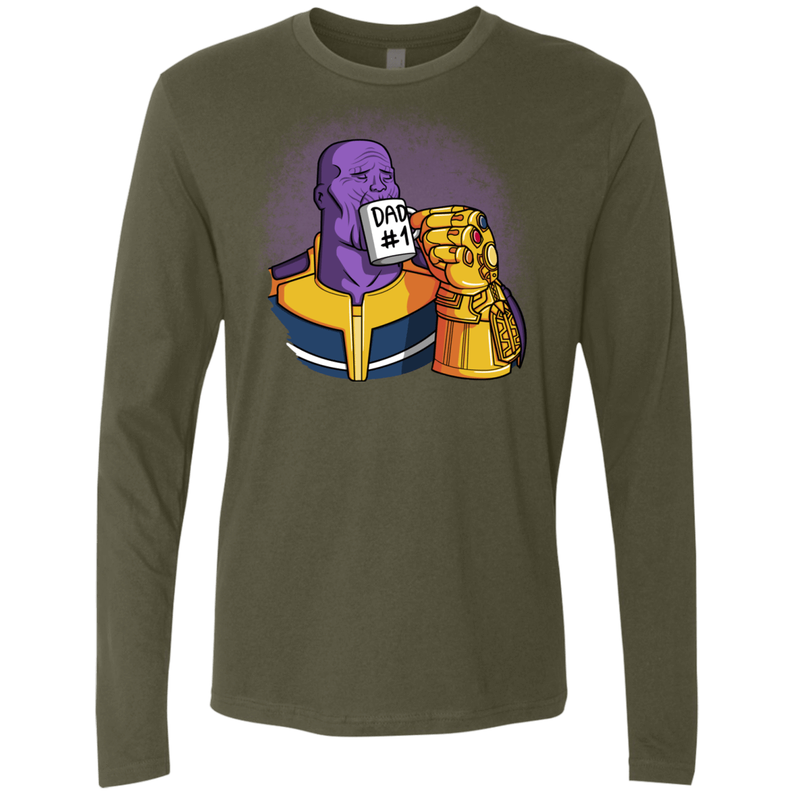 T-Shirts Military Green / S Dad 1 Men's Premium Long Sleeve