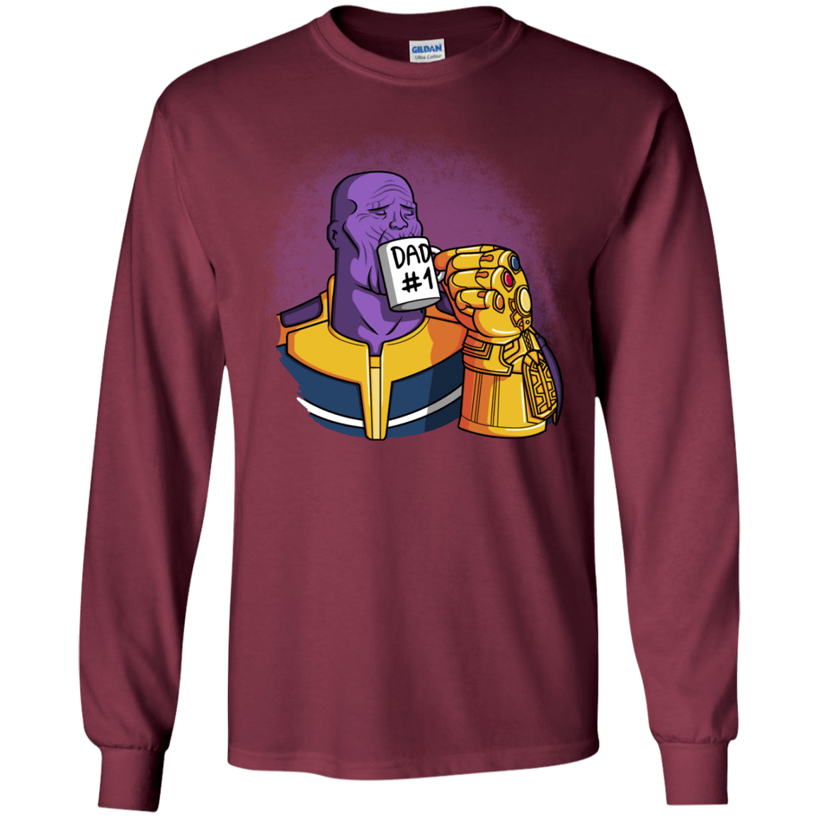 T-Shirts Maroon / YS Dad 1 Youth Long Sleeve T-Shirt