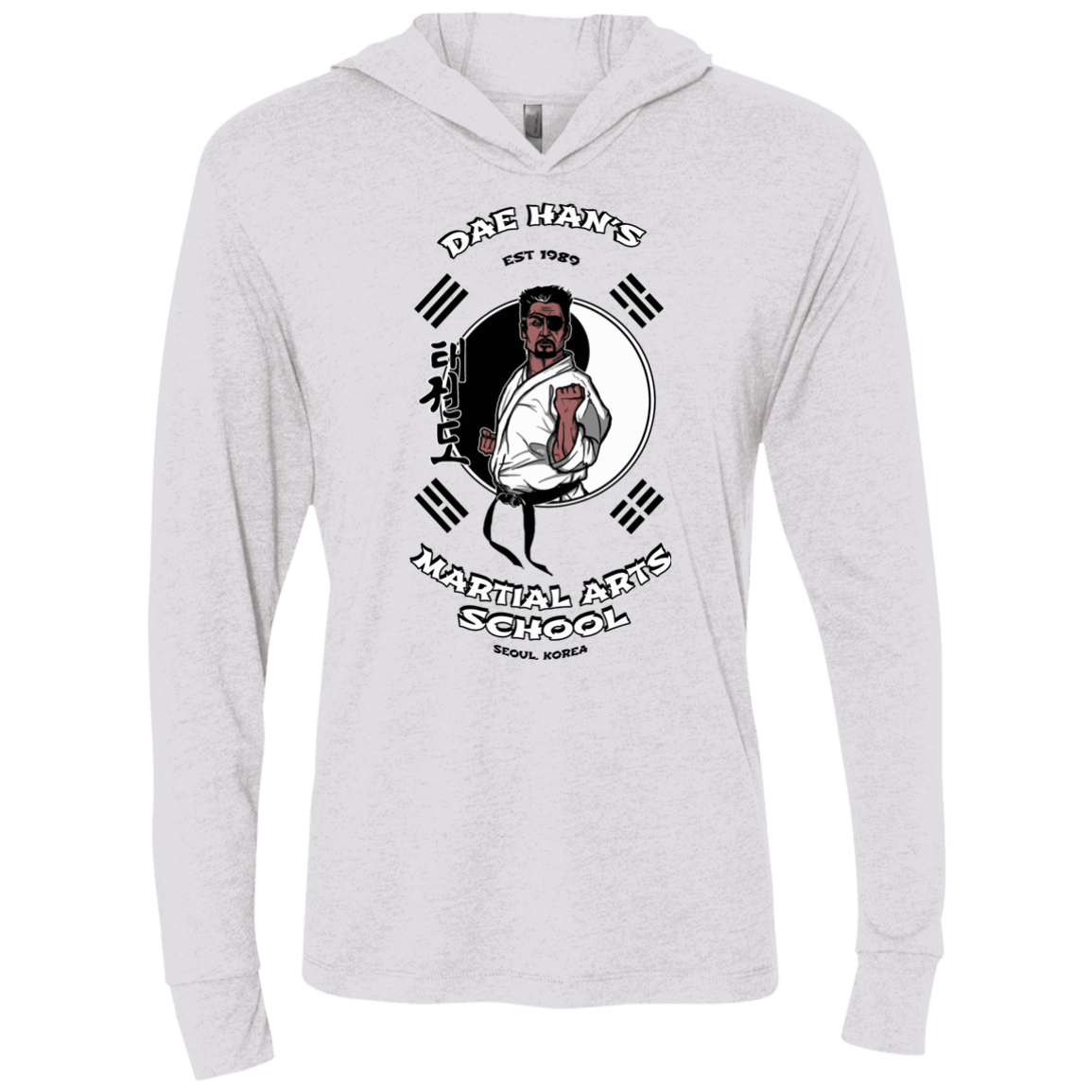 T-Shirts Heather White / X-Small Dae Hans Martial Arts Triblend Long Sleeve Hoodie Tee