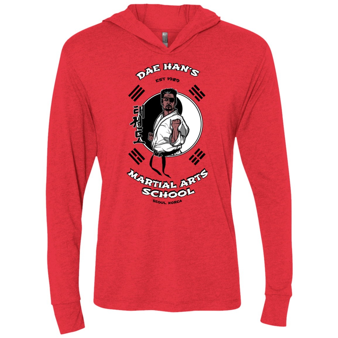 T-Shirts Vintage Red / X-Small Dae Hans Martial Arts Triblend Long Sleeve Hoodie Tee