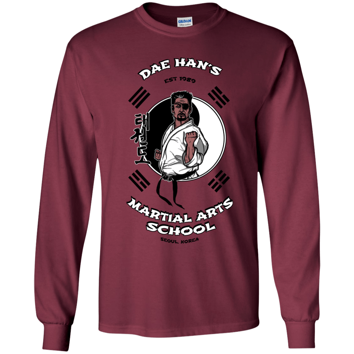 T-Shirts Maroon / YS Dae Hans Martial Arts Youth Long Sleeve T-Shirt