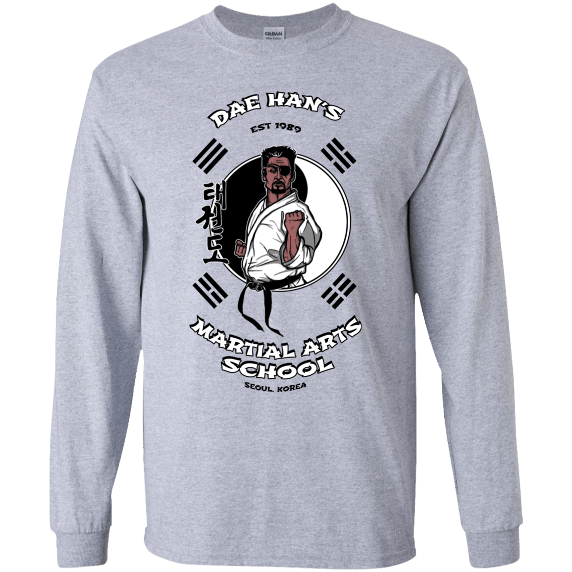 T-Shirts Sport Grey / YS Dae Hans Martial Arts Youth Long Sleeve T-Shirt