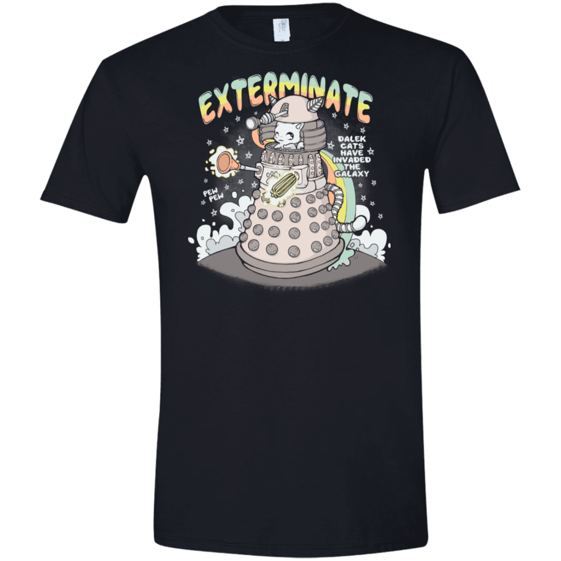 T-Shirts Black / X-Small Dalek Cat Men's Semi-Fitted Softstyle