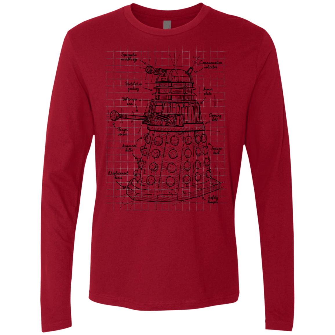 T-Shirts Cardinal / S Dalek Plan Men's Premium Long Sleeve