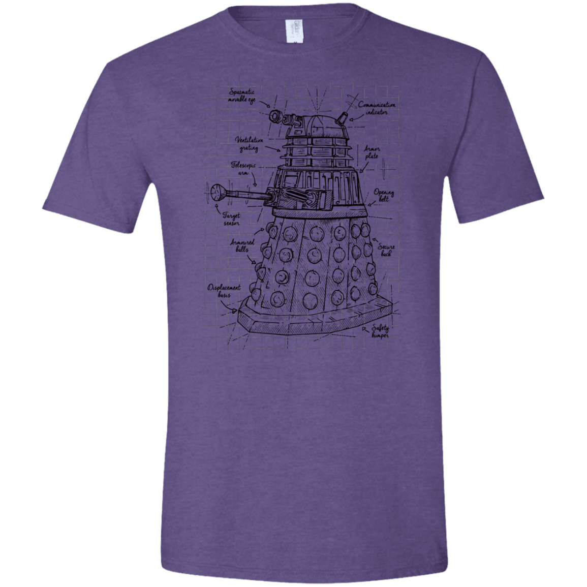 T-Shirts Heather Purple / S Dalek Plan Men's Semi-Fitted Softstyle