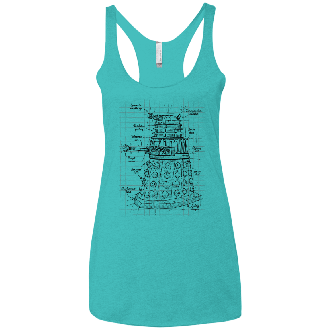 T-Shirts Tahiti Blue / X-Small Dalek Plan Women's Triblend Racerback Tank