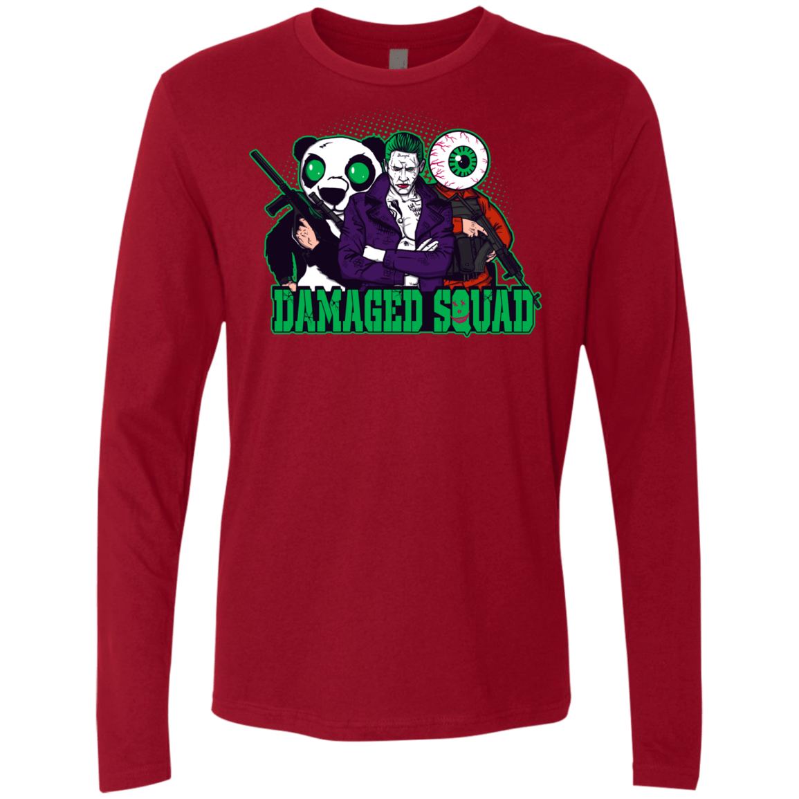 T-Shirts Cardinal / Small Damaged Squad Men's Premium Long Sleeve