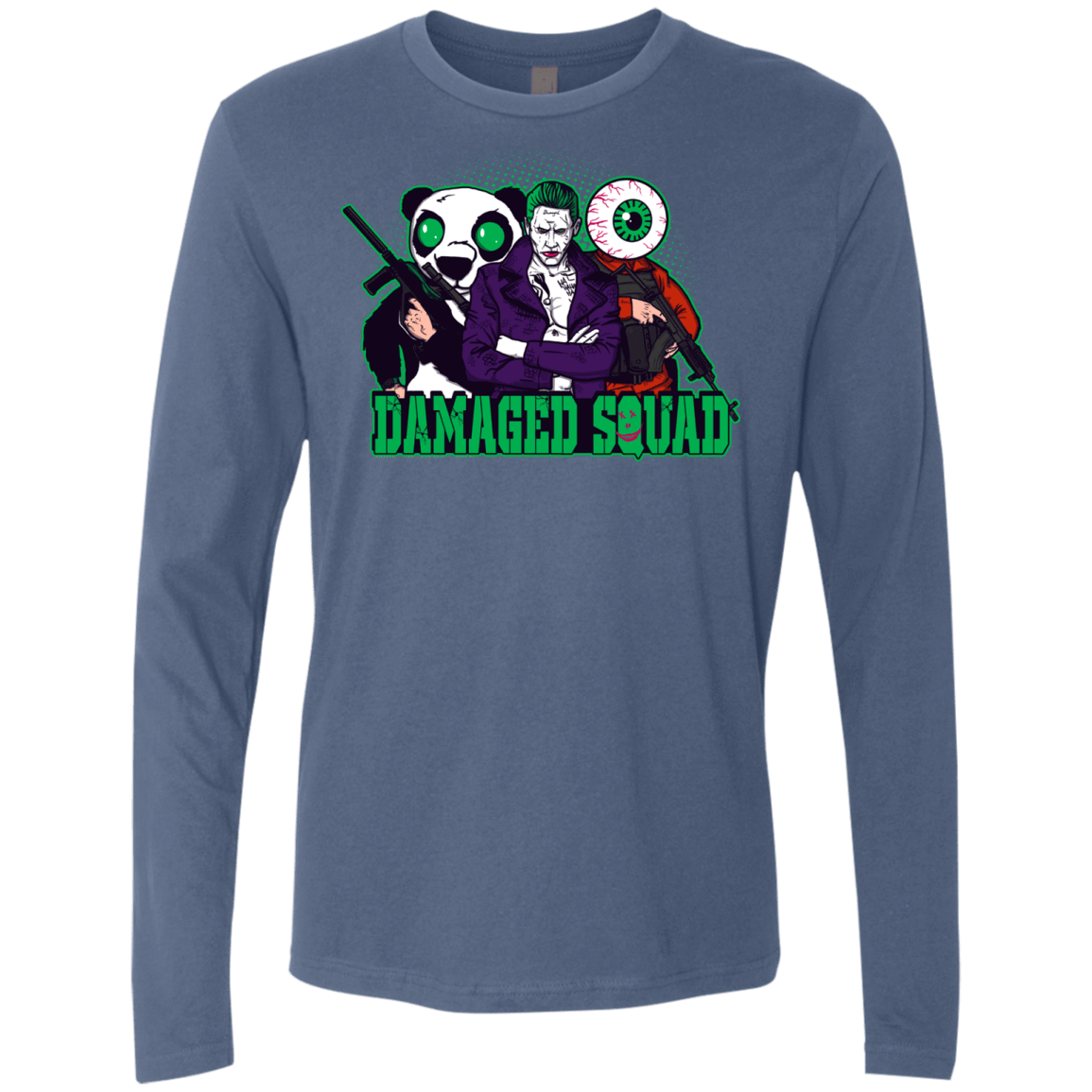 T-Shirts Indigo / Small Damaged Squad Men's Premium Long Sleeve