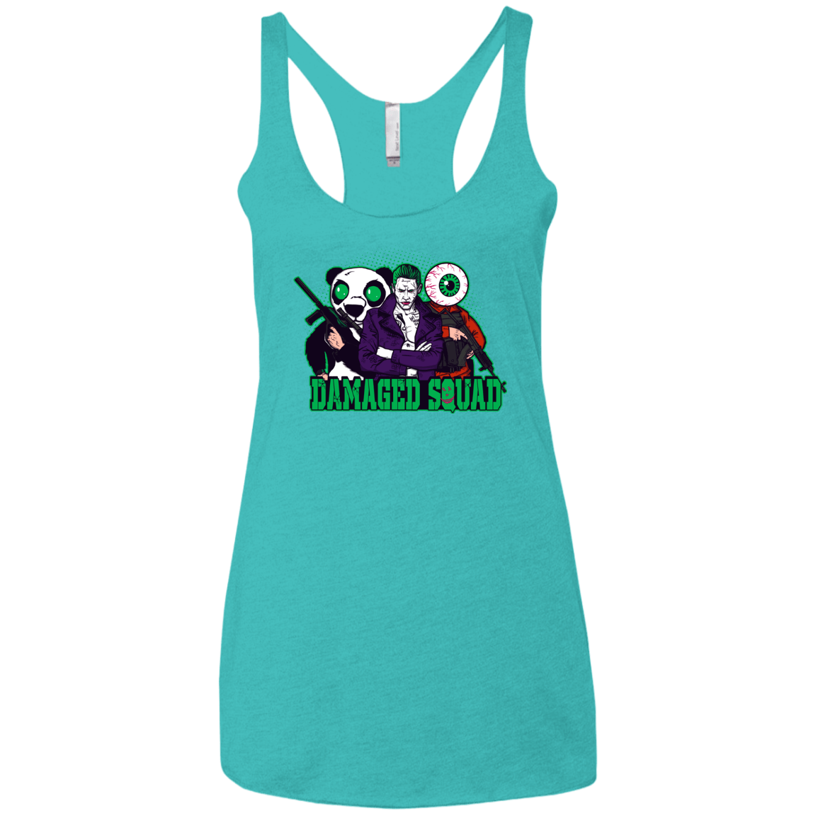 T-Shirts Tahiti Blue / X-Small Damaged Squad Women's Triblend Racerback Tank