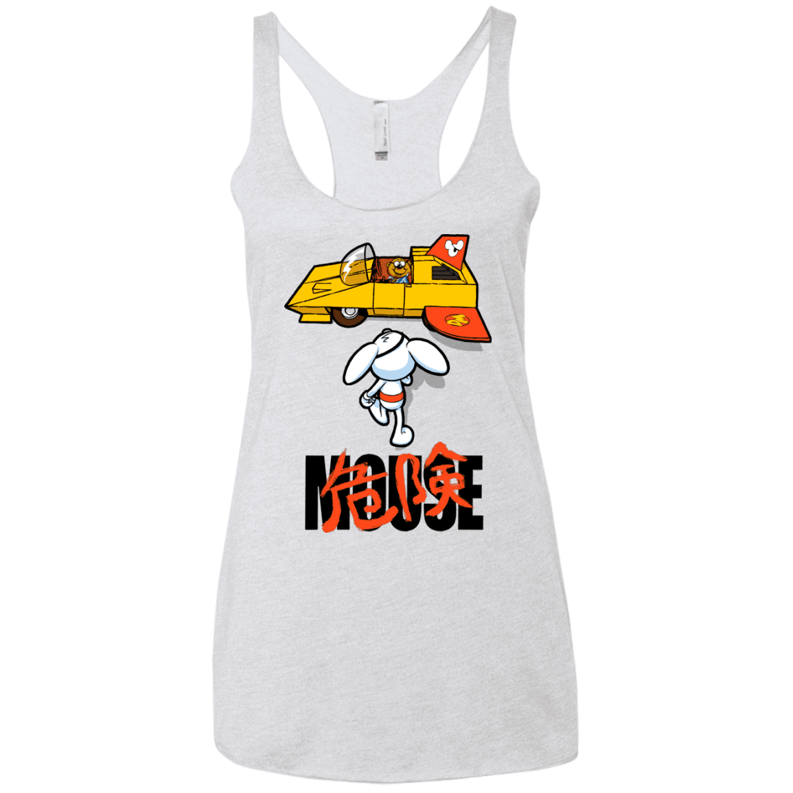 T-Shirts Heather White / X-Small Danger Akira Mouse Women's Triblend Racerback Tank
