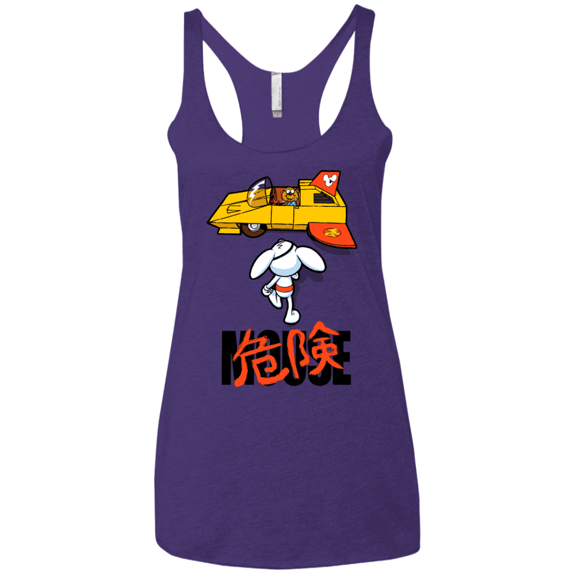 T-Shirts Purple / X-Small Danger Akira Mouse Women's Triblend Racerback Tank