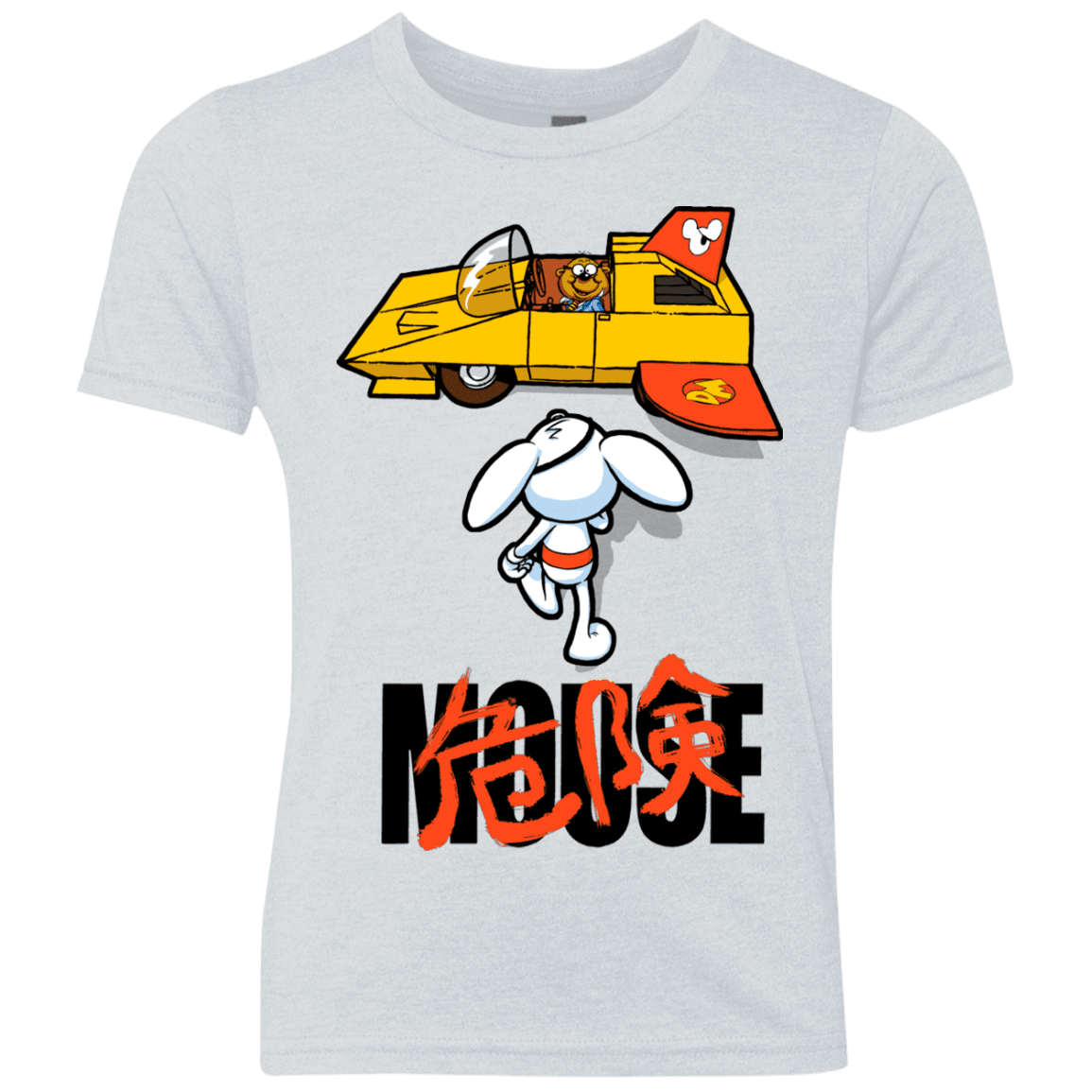 T-Shirts Heather White / YXS Danger Akira Mouse Youth Triblend T-Shirt
