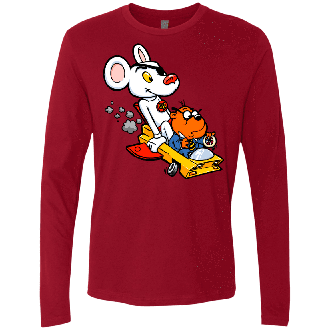 T-Shirts Cardinal / Small Danger Mouse Men's Premium Long Sleeve