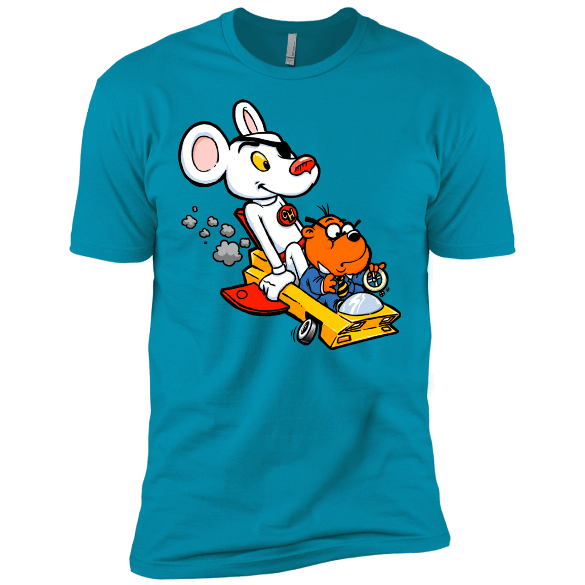 T-Shirts Turquoise / X-Small Danger Mouse Men's Premium T-Shirt