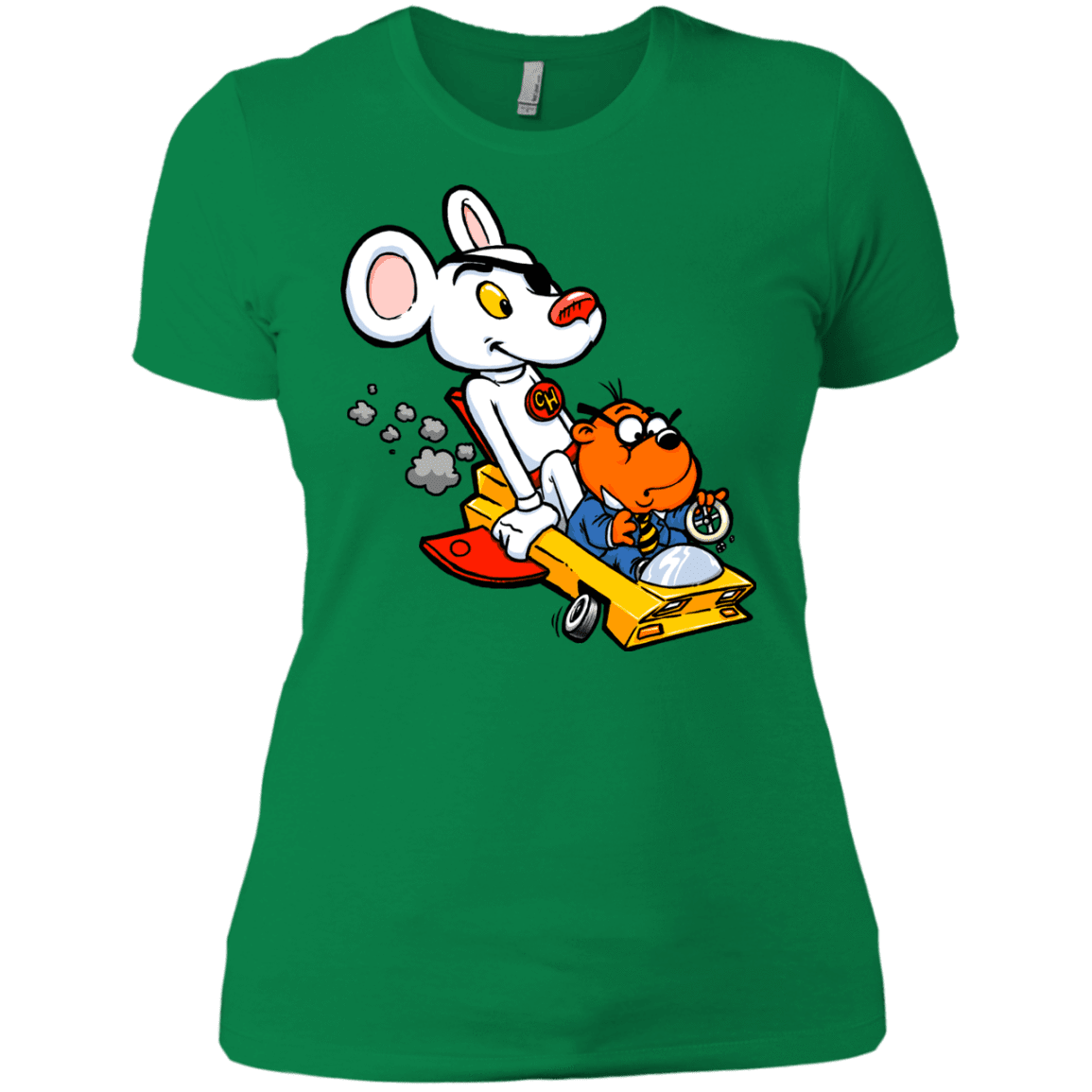 T-Shirts Kelly Green / X-Small Danger Mouse Women's Premium T-Shirt