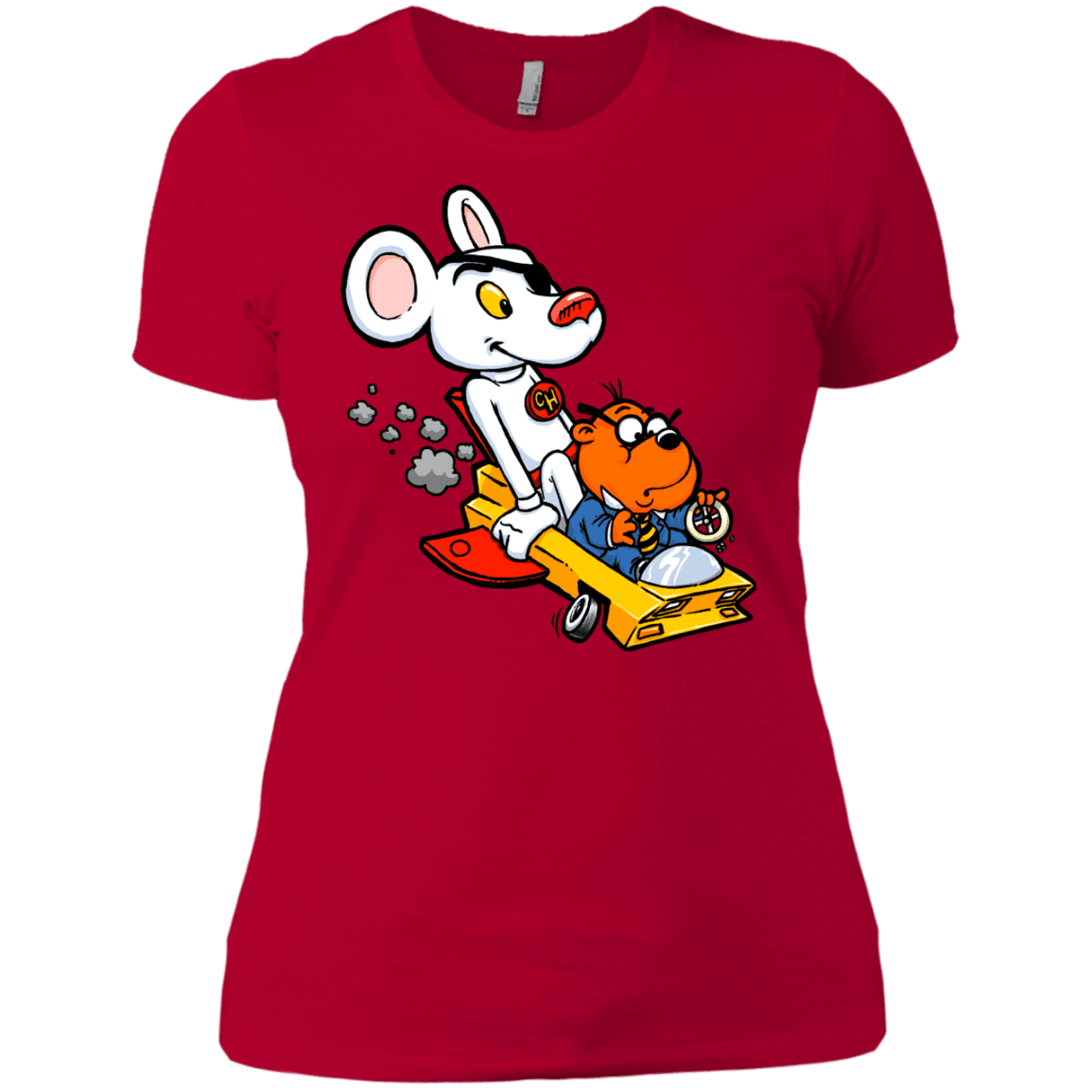T-Shirts Red / X-Small Danger Mouse Women's Premium T-Shirt