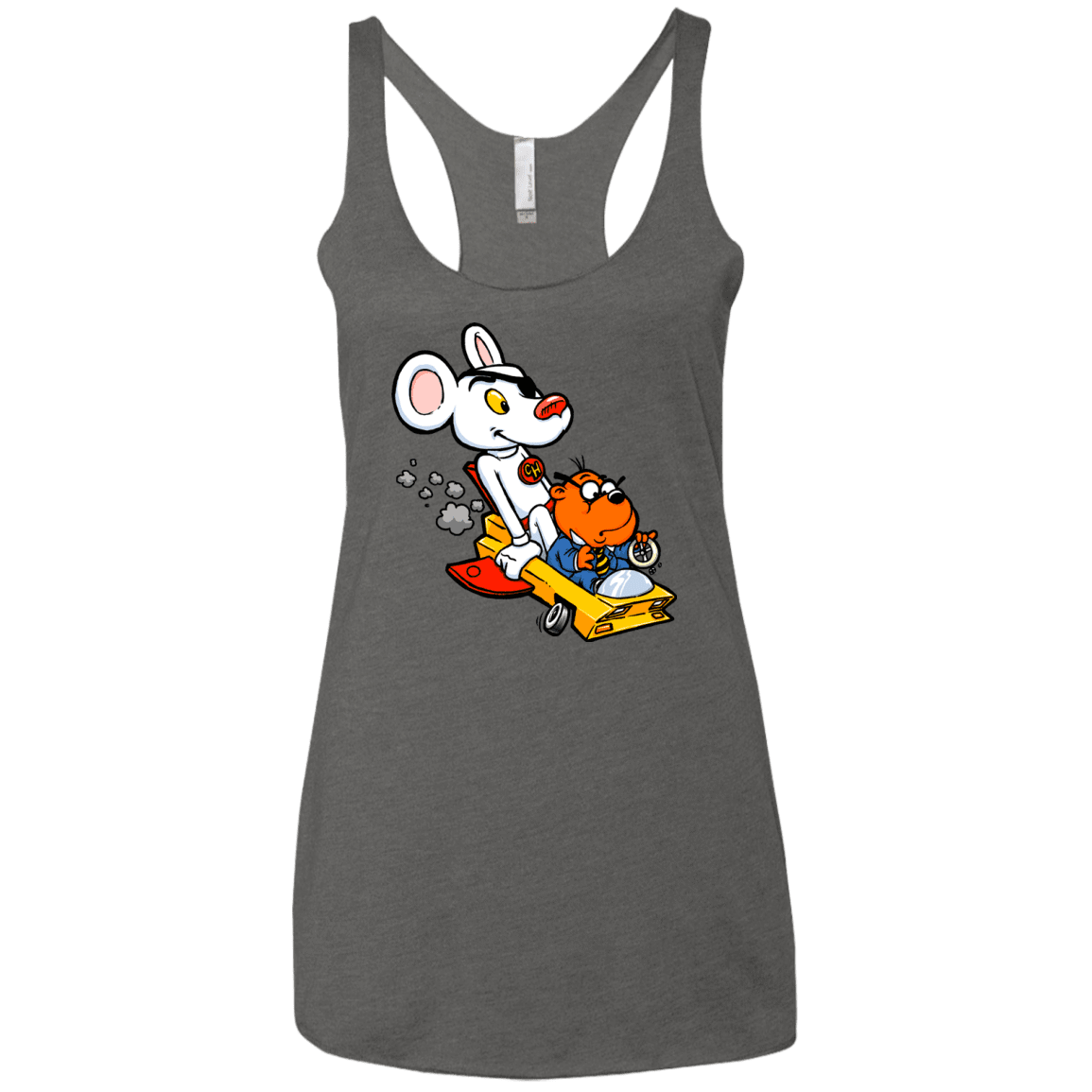 T-Shirts Premium Heather / X-Small Danger Mouse Women's Triblend Racerback Tank